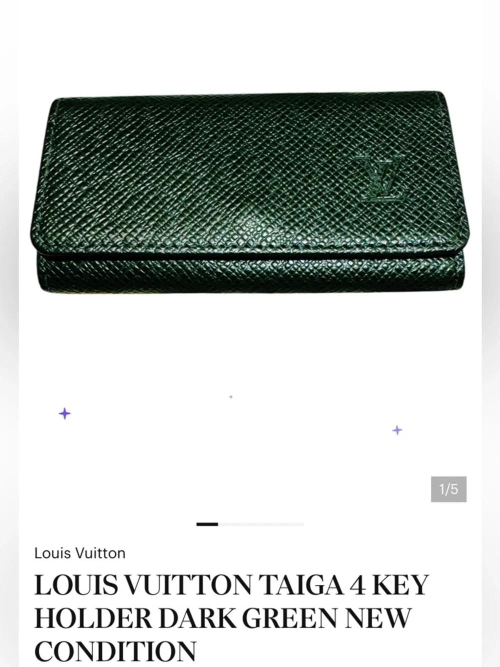 LOUIS VUITTON TAIGA 4 KEY HOLDER DARK GREEN NEW CONDITION